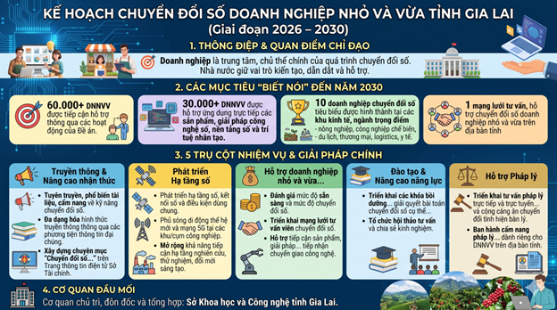 Chuyển đổi số Doanh nghiệp vừa và nhỏ tỉnh Gia Lai giai đoạn 2026-2030
